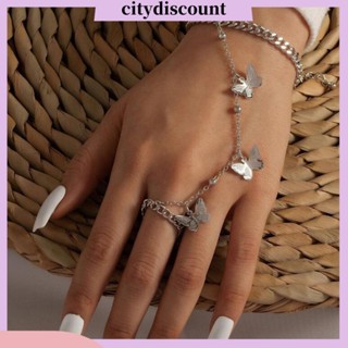 &lt;citydiscount&gt; สร้อยข้อมือแหวน รูปผีเสื้อ ปรับความยาวได้ สไตล์ฮิปฮอป ใช้ได้นาน สําหรับนักเรียน ผู้หญิง ชีวิตประจําวัน