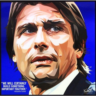 Antonio Conte Chelsea Football Soccer โปสเตอร์ POP ART ภาพวาดบนผืนผ้าใบ คําคมสร้างแรงบันดาลใจ สติกเกอร์ติดผนัง