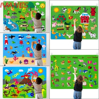 Ivanes ชุดของเล่นกระดานสักหลาด เกม Montessori Felt Puzzle ซักได้ สําหรับเด็ก