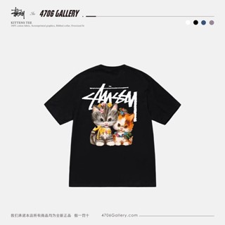 {On Tour} เสื้อยืดแขนสั้น พิมพ์ลายแมว STUSSY SS23