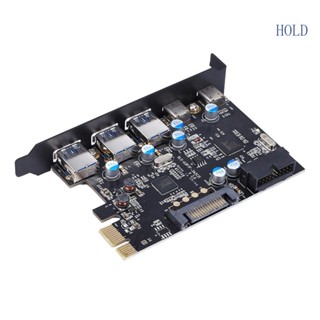 Ace สายเคเบิลอะแดปเตอร์ขยายการ์ดคอมพิวเตอร์ PCI-E เป็น USB3 0 Type C 5 พอร์ต