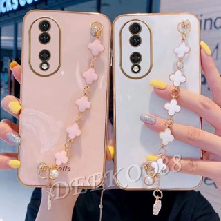 ใหม่ เคสโทรศัพท์มือถือ TPU นิ่ม ปิดด้านหลัง แบบป้องกัน ลายน่ารัก พร้อมสายโซ่คล้อง สําหรับ Honor 90 Lite Magic5 Pro X8a 4G 5G 2023 90 90Lite