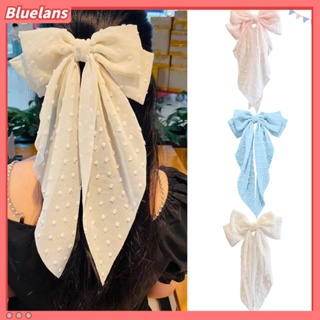 【 Bluelans 】กิ๊บติดผม ริบบิ้น พู่ ผ้าแจ็คคาร์ด กันลื่น ประดับโบว์ ขนาดใหญ่ เครื่องประดับผม สําหรับเด็กผู้หญิง