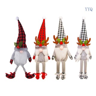 Yys ของตกแต่งคริสต์มาส ลายสก๊อต เขากวาง แฮนด์เมด สวีเดน Tomte Gnomes สแกนดิเนเวียน ซานต้า เอลฟ์ เครื่องประดับโต๊ะ วันหยุดธันวาคม