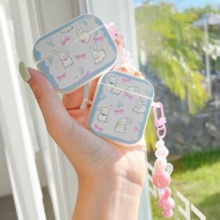 เคสหูฟัง ลายดอกไม้ กระต่าย พร้อมพวงกุญแจ สําหรับ AirPods Pro 2 AirPods 3 2 Pro2