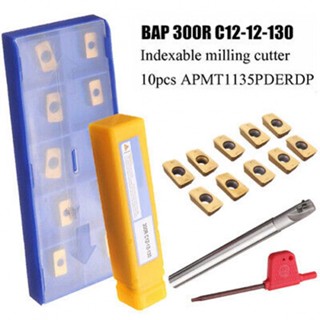 Bap 300R C12-12-130 ที่จับเครื่องกลึง และใบมีด APMT1135PDERDP 10 ชิ้น และประแจ