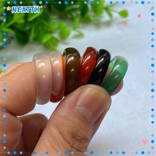 Nextshop เครื่องประดับแหวนแต่งงานหินธรรมชาติสีดําหลากสี