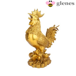 Glenes ฟิกเกอร์ไก่ยืน โลหะ ทองแดง สีทอง สําหรับตกแต่งบ้าน 1 ชิ้น