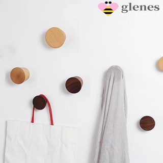 Glenes ตะขอไม้ธรรมชาติ สําหรับแขวนเสื้อโค้ท กระเป๋าเป้สะพายหลัง ติดผนังห้องน้ํา