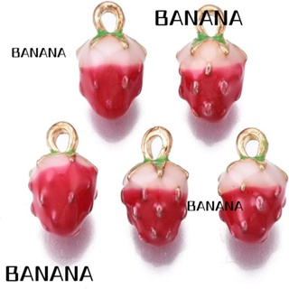 Banana1 จี้รูปสตรอเบอร์รี่ 3D 13*7 มม. ทนทาน 20 ชิ้น