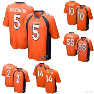 เสื้อกีฬาแขนสั้น ลายทีมชาติฟุตบอล NP2 Denver Broncos NFL Bridgewater Surtain Jeudy Sutton Chubb Legend Jersey ทรงหลวม สําหรับผู้ชาย และผู้หญิง PN2