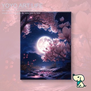 Yy Art ภาพวาดสีน้ํามันดิจิทัล รูปการ์ตูนดอกไม้ 40X50 ซม. เสียงเงียบ แฮนด์เมด diy สําหรับตกแต่ง MO100