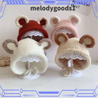 MELODYGOODS1 หมวกถัก ผ้าฝ้าย ให้ความอบอุ่น สําหรับเด็กทารก 8-36 เดือน