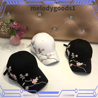 MELODYGOODS1 หมวกเบสบอล ปักลายดอกพลัม สไตล์เรโทร