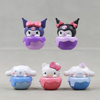 Ellen โมเดลฟิกเกอร์ Sanrio Hello Kitty Kuromi Cinnamoroll ของเล่น ของขวัญวันเกิด สําหรับเด็ก 5 ชิ้น