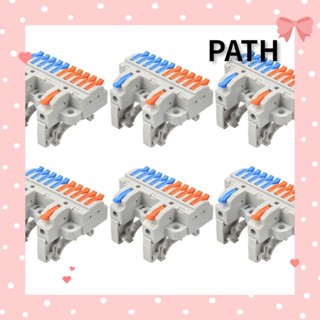 Path บล็อกขั้วต่อสายไฟ 28-12AWG 600 โวลต์ เข้า 2 ออก 10 DIY 6 ชิ้น