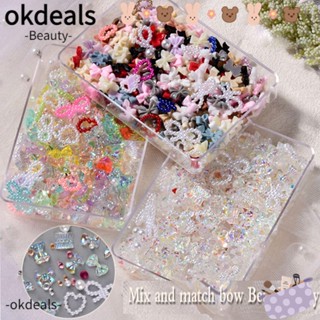 OKDEALS พลอยเทียม ลายการ์ตูนผีเสื้อ สําหรับตกแต่งเล็บ