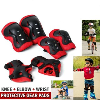 New 6pcs Kids Elbow Wrist Knee Pads Skate Roller Cycling Bike Protective Gear