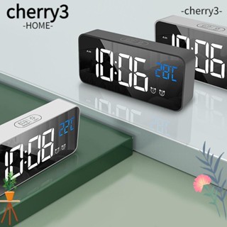 Cherry3 นาฬิกาปลุกดิจิทัล LED ควบคุมด้วยเสียง แบบชาร์จไฟได้