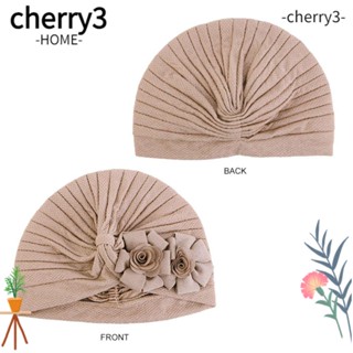 Cherry3 ผ้าโพกหัว ฮิญาบ จับจีบ ลายดอกไม้ แฟชั่น