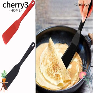 CHERRY3 ไม้พายซิลิโคน แบบบาง ทนความร้อน สีดํา และสีแดง สําหรับทอดแพนเค้ก พิซซ่า 2 ชิ้น