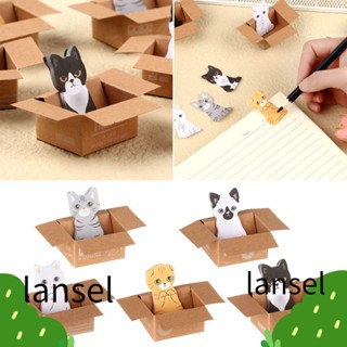 Lansel ที่คั่นหนังสือ ลายการ์ตูนแมวตลก สําหรับตกแต่งสมุดภาพ โรงเรียน