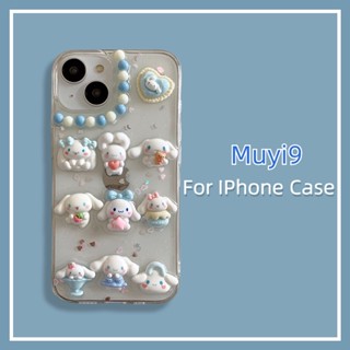 Ins เคสโทรศัพท์มือถือใส แบบนิ่ม ลายการ์ตูน Cinnamoroll 3D กันกระแทก สําหรับ IPhone14ProMax 13ProMax I12 Pro MAX i11 14 13Pro