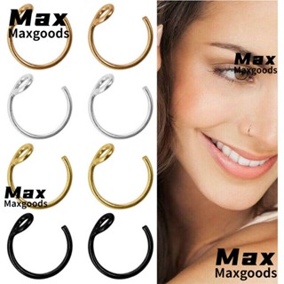 Maxg แหวนจมูกปลอม สเตนเลส หลากสี สําหรับผู้หญิง 1 ชิ้น