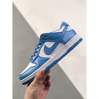 รองเท้าผ้าใบลําลอง รุ่น Dunk Low Retro College Blue North Carolina สีขาว สีฟ้า สําหรับผู้ชาย