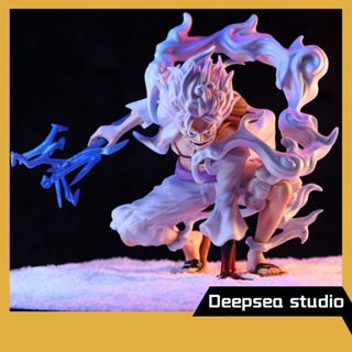 Deepsea studio [Quick delivery in stock] One piece Apollo Nika fifth gear Luffy hand-held squatting posture lightning second gear fruit awakening animation model ornaments