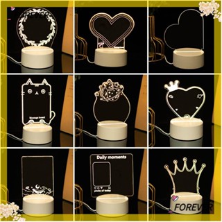 FOREVER Forever บอร์ดข้อความ Led เปลี่ยนสีได้ โคมไฟ USB บอร์ดเขียน แสงวอร์มไลท์ สําหรับตกแต่ง