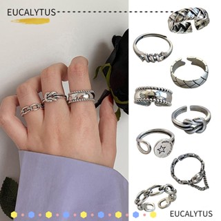 EUTUS แหวนเปิด หรูหรา ปรับได้ เรียบง่าย สําหรับปาร์ตี้