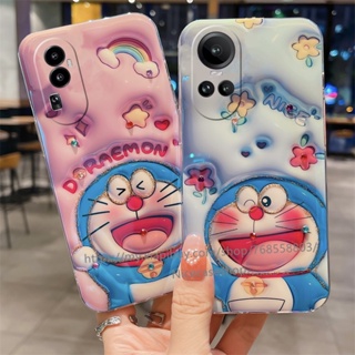 พร้อมส่ง เคสโทรศัพท์มือถือนิ่ม กันหล่น ปิดด้านหลัง เต็มเลนส์ ลายการ์ตูนโดราเอมอนน่ารัก 3D สีฟ้าอ่อน แฟชั่น สําหรับ OPPO Reno10 Reno10 Pro+ Plus 5G OPPO A78 NFC 4G 2023