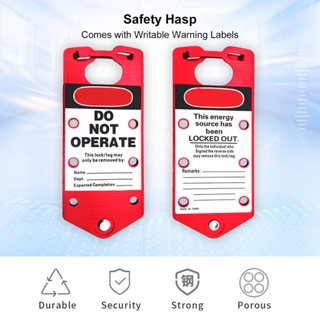 Intelligent Security Lockout Hasp แบบพกพา จุดควบคุม Splicing ป้ายซ้ำได้ ป้าย Tagout ที่มีรูพรุน