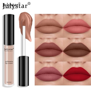 JULYSTAR Julystar 2 In1 Lip Glaze &amp; Blush Matte ทาง่าย กันน้ำและไม่ซีดจางง่าย Face Lip Makeup ลิปสติกเม็ดสีสูง