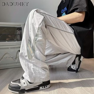 DaDuHey🔥 2023 New American-Style Retro High Street Ins Fashionable Loose Sweatpants Mens Summer High Waist Straight All-Matching Casual Pants Jogger Pants