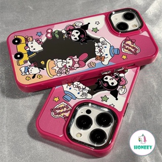 SANRIO เคสโทรศัพท์มือถือ ลายการ์ตูนซานริโอ้ ป้องกันเลนส์กระจกแต่งหน้า สําหรับ iPhone 14 Pro Max 12 13 Pro Max 11