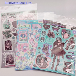 Buildvictories11 สติกเกอร์ ลายการ์ตูนเด็กผู้หญิงน่ารัก สําหรับตกแต่งสมุดไดอารี่ อัลบั้ม ของขวัญ DIY