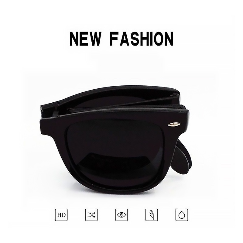 แว่นตากันแดด uv400 แบบพับได้ เหมาะกับการขับขี่ เล่นกีฬา สําหรับผู้ชาย PTQ - รูปที่ 2