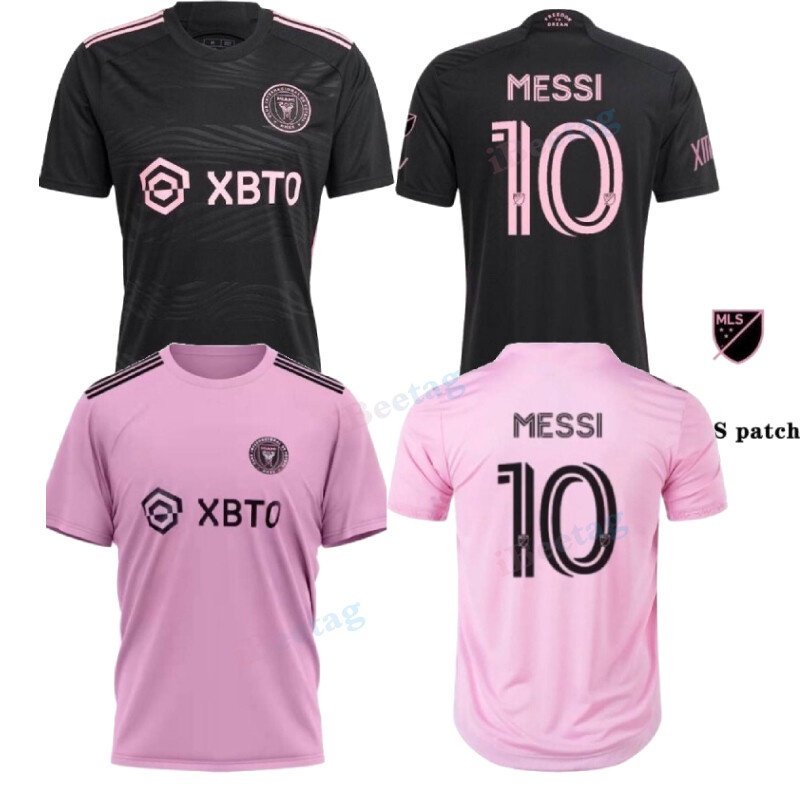 2023-2024 Inter Miami CF Away Lionel Messi Jersey เสื้อฟุตบอลแฟนแขนสั้นกีฬา Tee