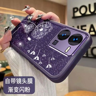 ใหม่ เคสโทรศัพท์มือถือ TPU นิ่ม ป้องกันกล้อง ลายดอกแดนดิไลออน แวววาว เปลี่ยนสีได้ สําหรับ VIVO Y21 4g VIVO Y21s VIVO Y33s VIVO Y35 4g