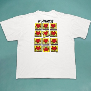 เสื้อยืดแขนสั้น ผ้าฝ้าย พิมพ์ลาย NoT Keith Haring Keith Haring สไตล์วินเทจ