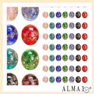 Alma ลูกปัดแก้วเรืองแสงในที่มืด ทรงกลม 8 มม. 80 ชิ้น สําหรับทําเครื่องประดับ