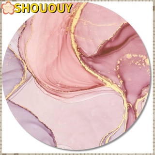 Shououy แผ่นรองเมาส์ ลายหินอ่อน สีชมพู ขนาดเล็ก 7.9x7.9 นิ้ว กันลื่น