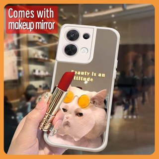 originality Hangings Phone Case For OPPO Reno8 5G Mirror surface Makeup mirror dustproof lovely Liquid silicone interest