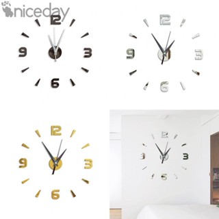 สติกเกอร์กระจก รูปนาฬิกาแขวนผนัง หรูหรา DIY สําหรับตกแต่ง