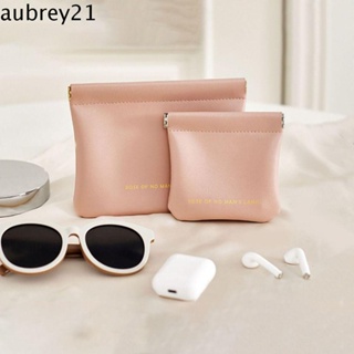 Aubrey1 กระเป๋าหนัง PU ขนาดเล็ก กันน้ํา ปิดเองได้ สําหรับใส่เครื่องประดับ เงิน เหมาะกับฤดูใบไม้ผลิ กลางแจ้ง