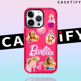 Casetify เคสโทรศัพท์มือถือ ลายตุ๊กตาบาร์บี้เจ้าหญิง ฉลากหัวใจ แต่งกลิตเตอร์ สําหรับ iPhone14ProMax iP13Pro 13 iPhone11 12Promax 13Promax 12 13 14