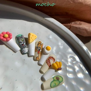 Mocho เครื่องประดับตกแต่งเล็บ ลายการ์ตูนชีส ดอกไม้น่ารัก DIY