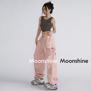 Moon  กางเกงขายาว คาร์โก้ กางเกง เชือกอเมริกันคลาสิค Cargo pants 2023 NEW สวยงาม Chic Trendy ทันสมัย A20M09Y 36Z230909